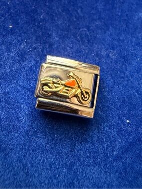 Manuel Zed OG 9mm Stainless Steel Italian Charm Link - Motorcycle